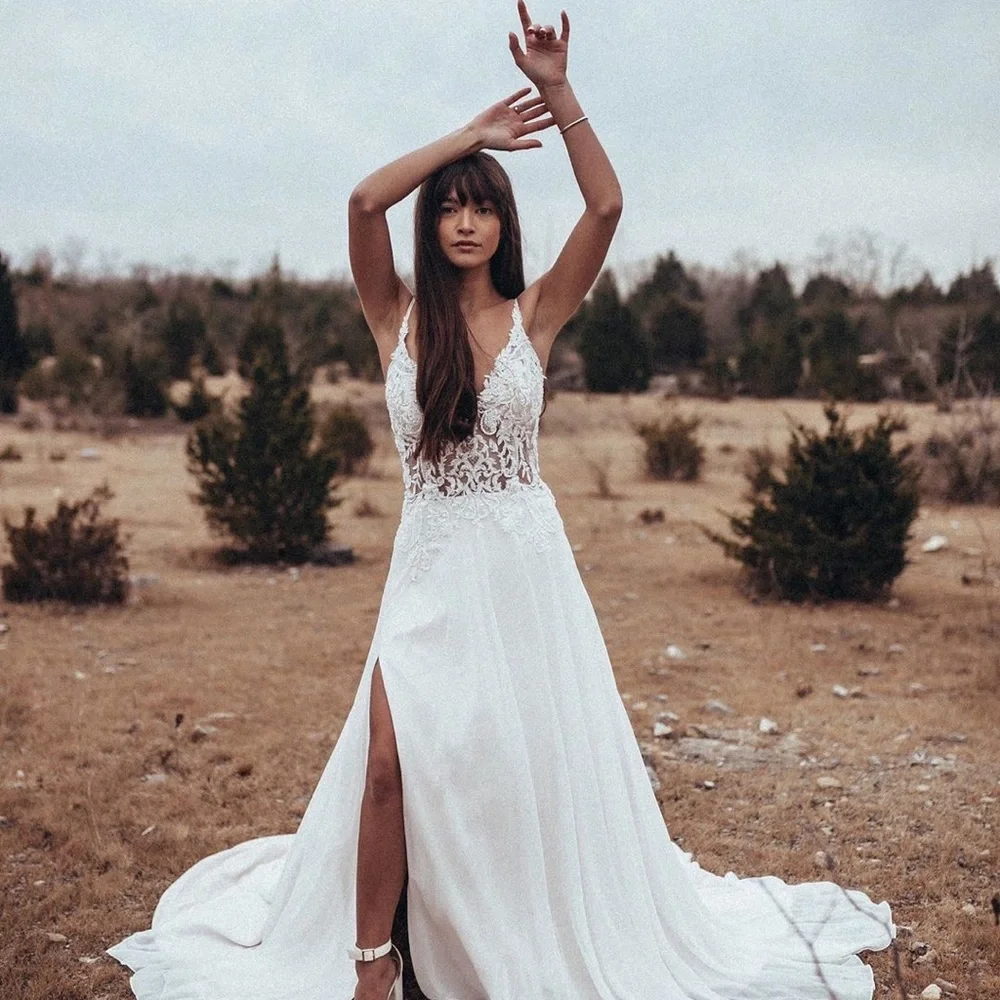 Sophia Tolli | Quartz Ethereal Lace Chiffon Wedding Dress | Ivory | 16 | NWT - Picture 4 of 8